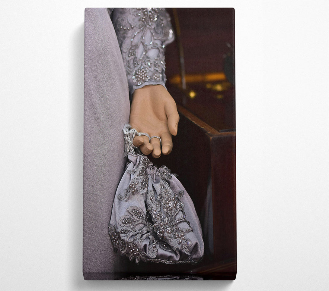  A Canvas Print of Silver Embroidered Clutch Canvas Art