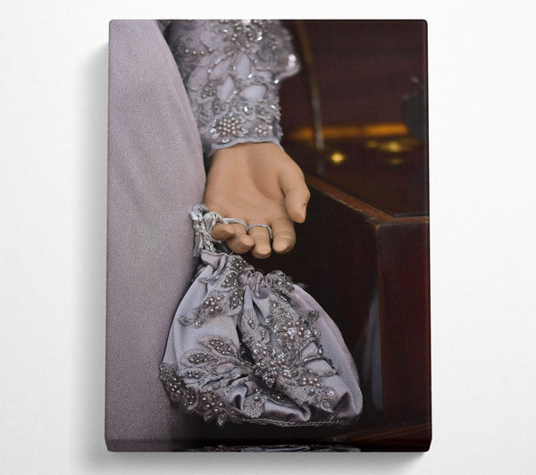 Silver Embroidered Clutch