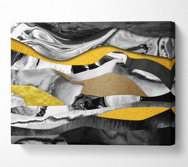  A Canvas Print of Golden Marble Swirls Canvas Print