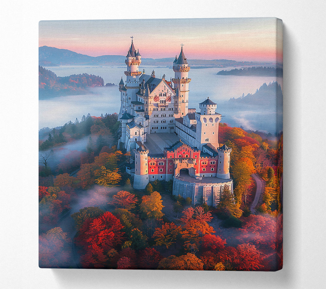  A Canvas Print of Red Castle In The Mist Canvas Print
