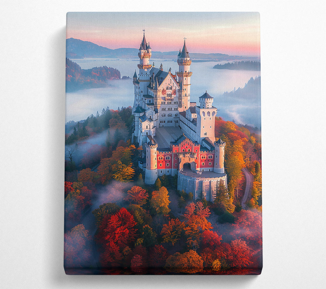  A Canvas Print of Red Castle In The Mist Canvas Print