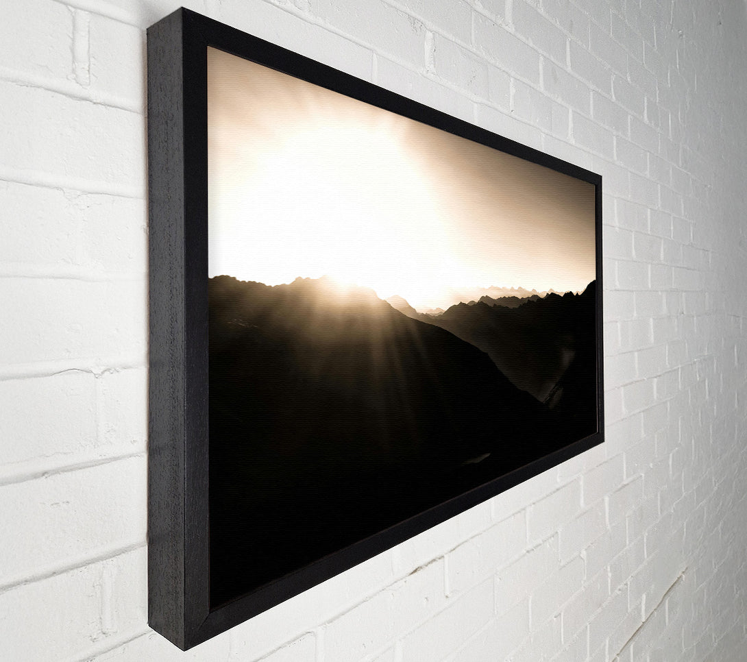  A Canvas Print of Golden Mountain Rays Canvas Wall Art