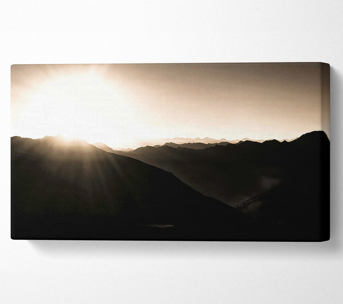  A Canvas Print of Golden Mountain Rays Canvas Wall Art
