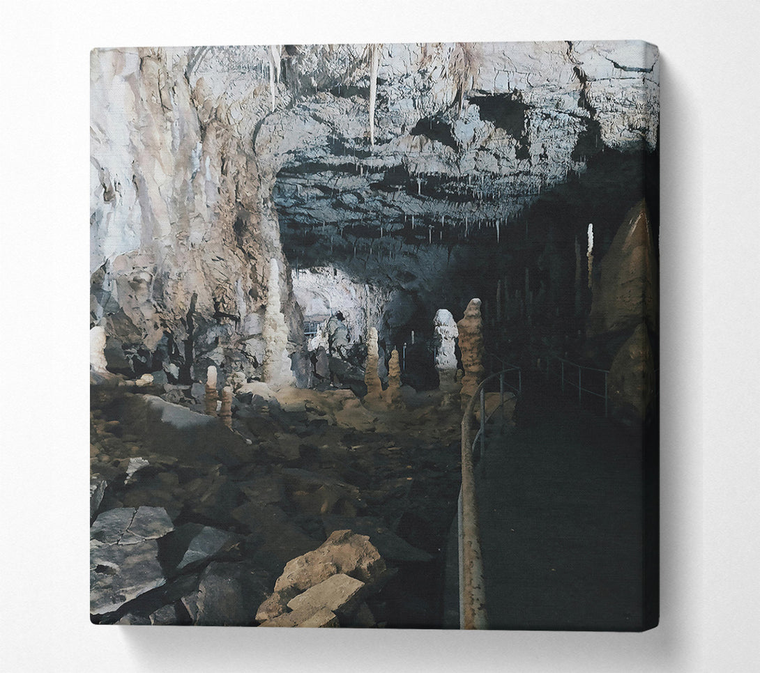  A Canvas Print of Gray Cave Passageway Canvas Print
