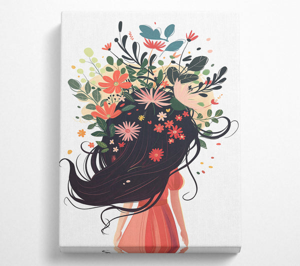  A Canvas Print of Coral Floral Bloom Canvas Art