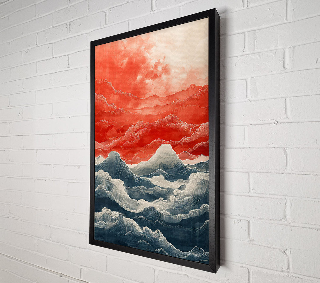  A Canvas Print of Crimson Waves Crashing Canvas Wall Art