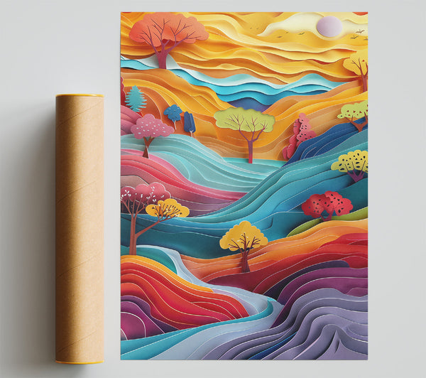 Azure Paper Hills Print