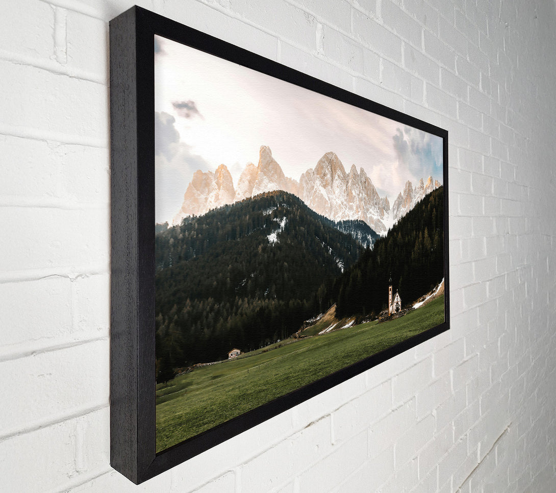  A Canvas Print of Golden Mountain Church Canvas Print