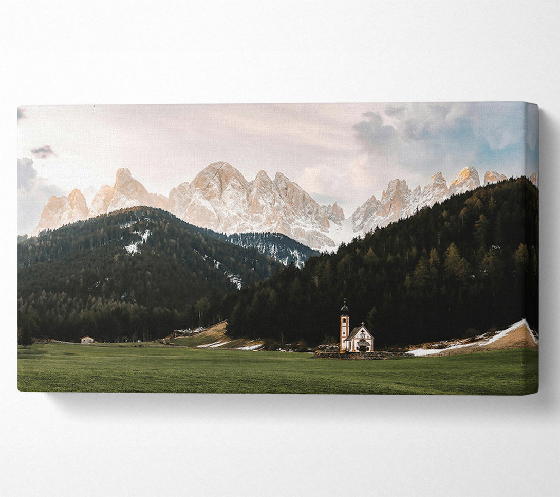  A Canvas Print of Golden Mountain Church Canvas Print
