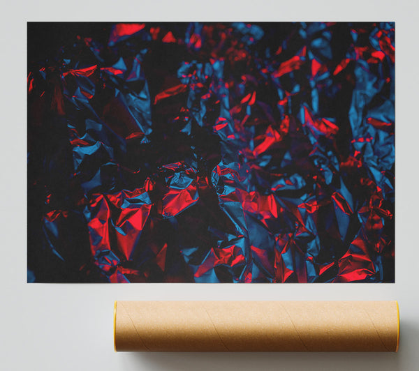 Crimson Crumpled Reflections Print