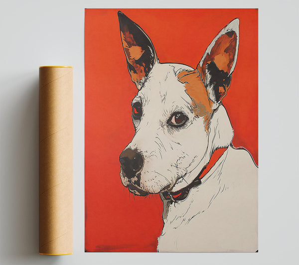 Orange Dog Portrait Poster
