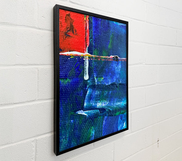 Blue Canvas Drips