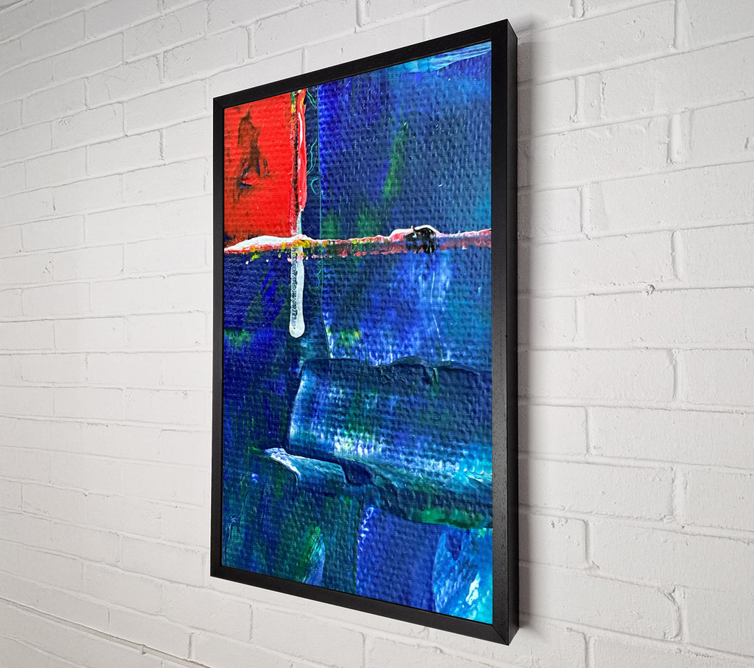  A Canvas Print of Blue Canvas Drips Canvas Wall Art