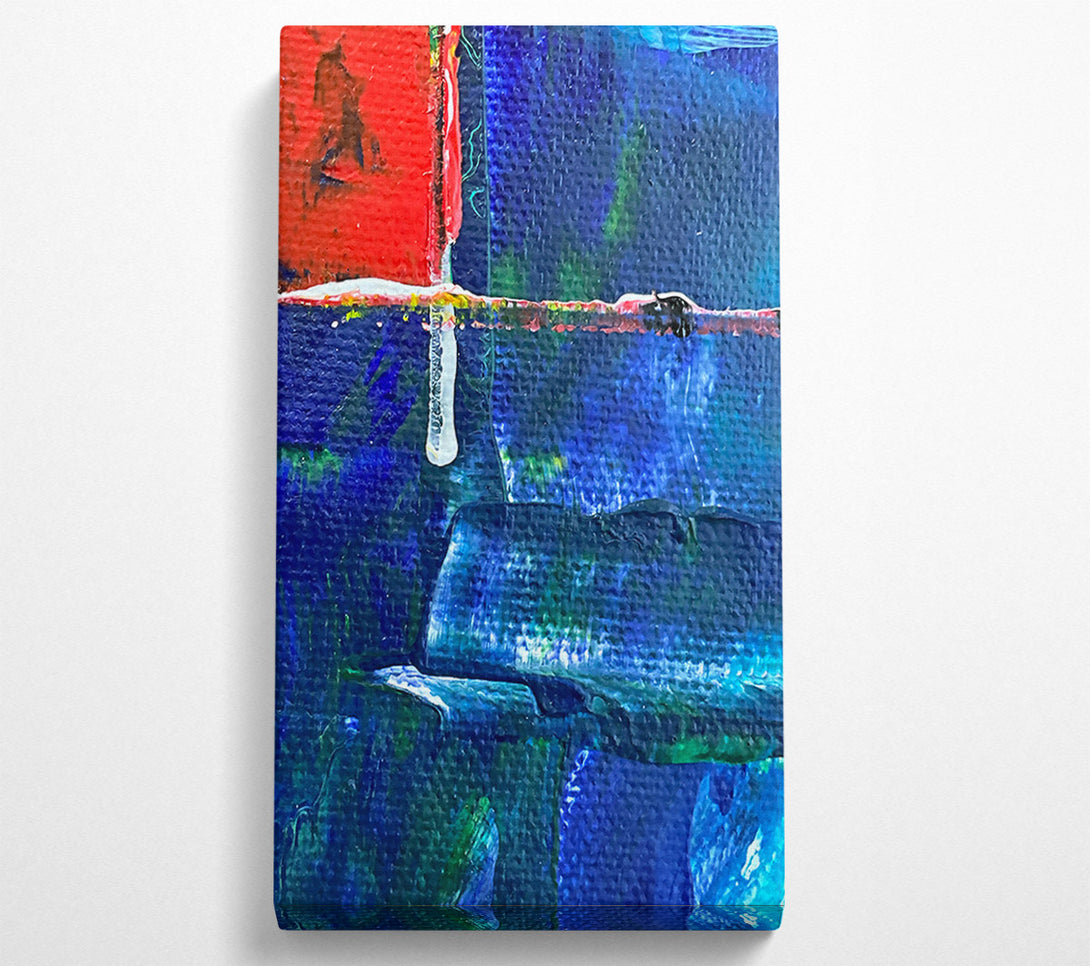  A Canvas Print of Blue Canvas Drips Canvas Wall Art