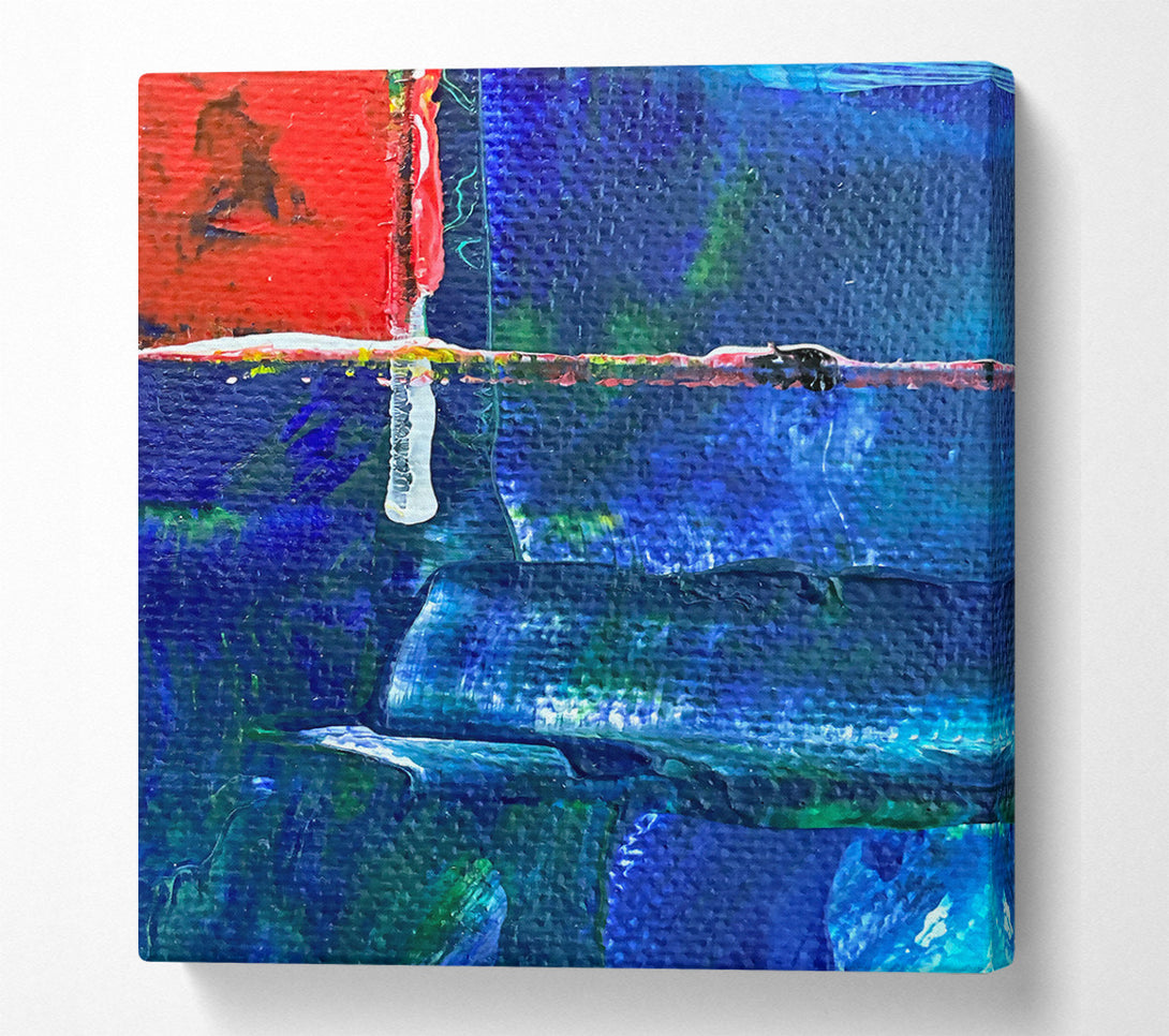  A Canvas Print of Blue Canvas Drips Canvas Wall Art
