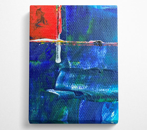  A Canvas Print of Blue Canvas Drips Canvas Wall Art