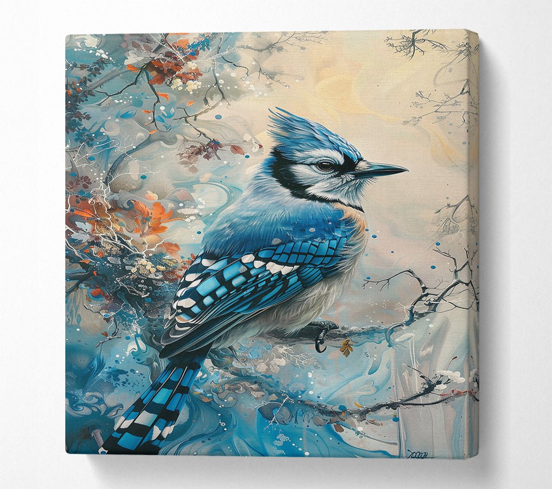  A Canvas Print of Azure Blue Jay Dream Canvas Wall Art