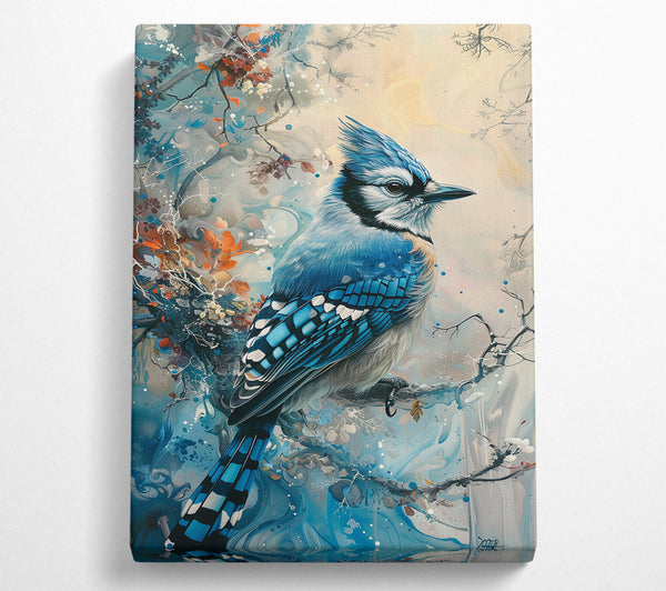 A Canvas Print of Azure Blue Jay Dream Canvas Wall Art
