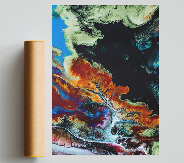 Crimson And Black Swirl Giclee Print