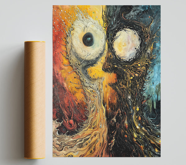 Golden Oceanic Embrace Poster