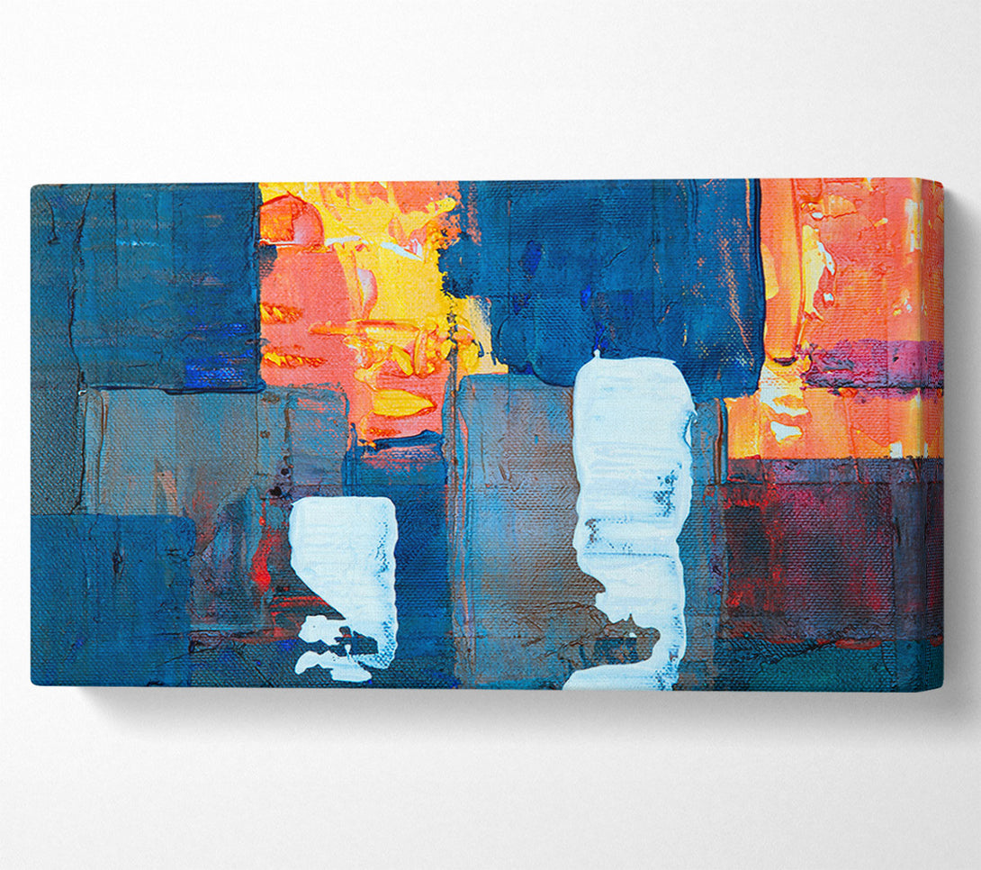  A Canvas Print of Azure And White Abstract Canvas Art