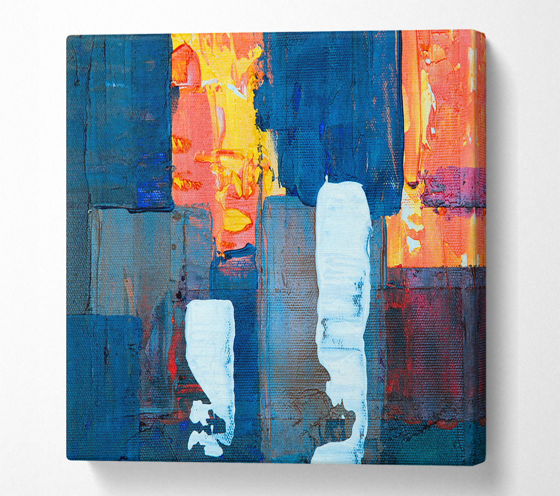  A Canvas Print of Azure And White Abstract Canvas Art
