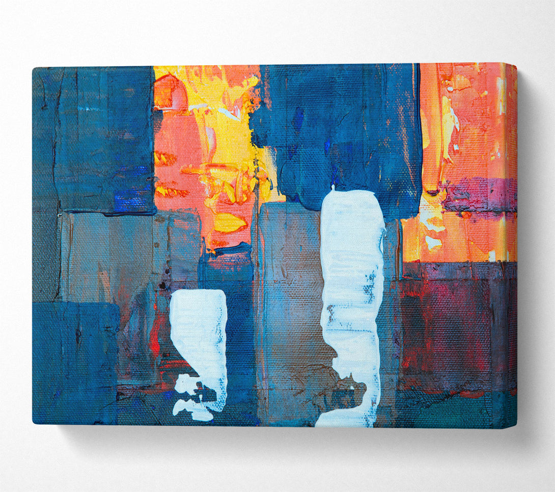 A Canvas Print of Azure And White Abstract Canvas Art
