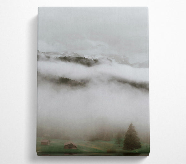  A Canvas Print of White Foggy Mountainscape Canvas Print