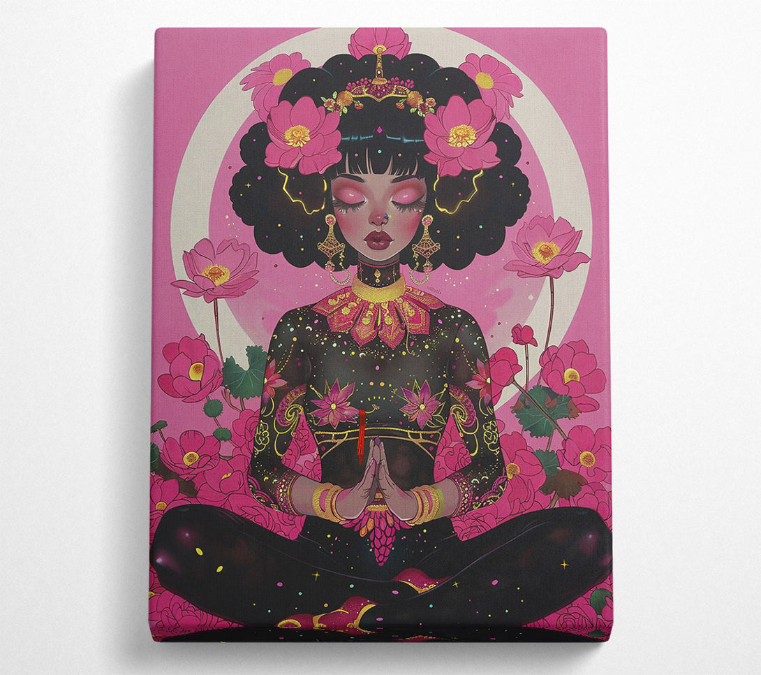  A Canvas Print of Pink Lotus Meditation Canvas Art