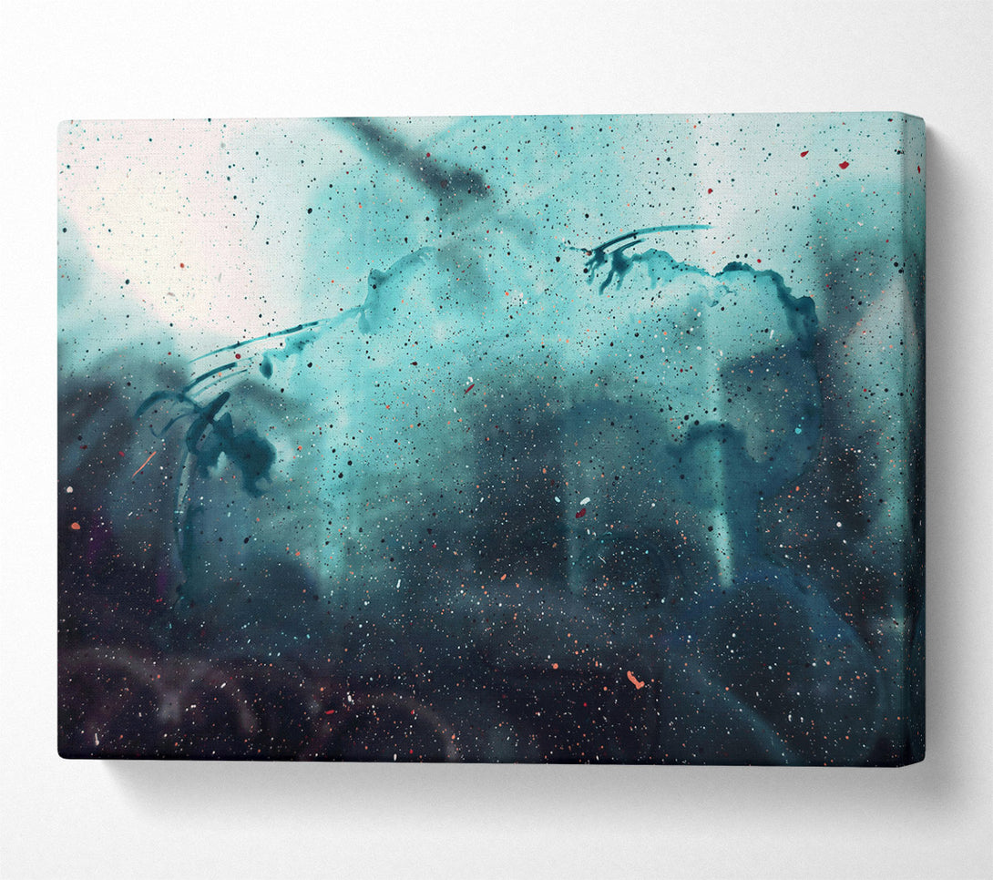  A Canvas Print of Teal Cosmic Dust Canvas Art