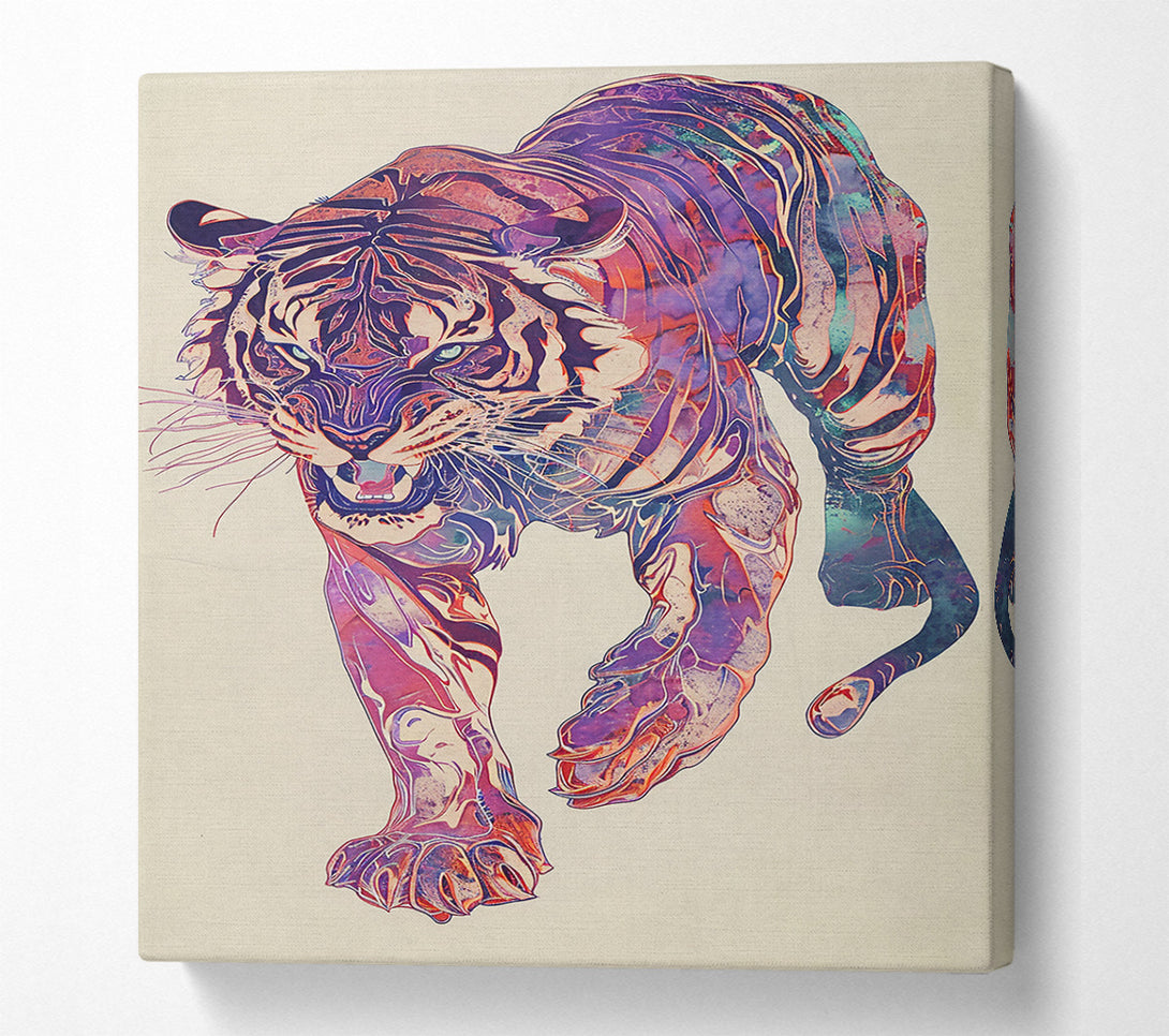  A Canvas Print of Crimson Tiger Stride Canvas Art