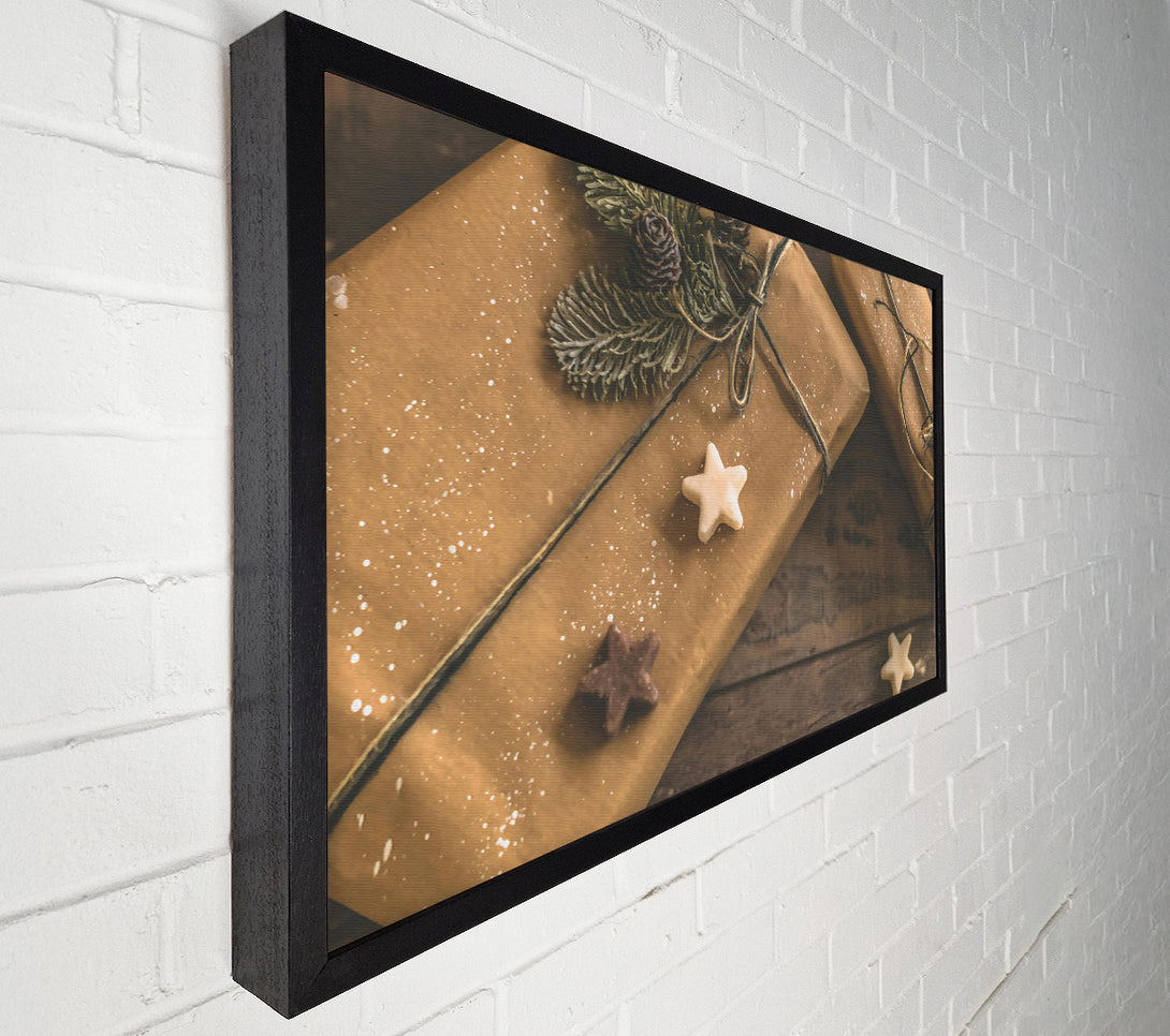  A Canvas Print of Brown Festive Stars Canvas Print