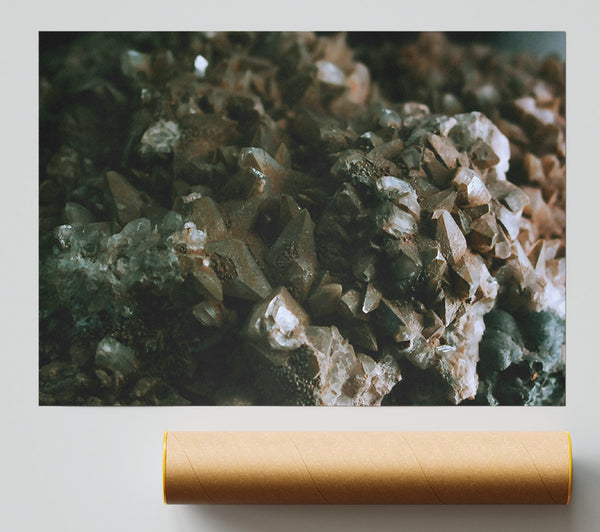 Grey Crystal Cluster Print