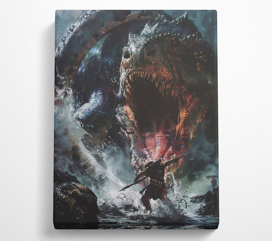  A Canvas Print of Crimson Jaw'S Fury Canvas Art