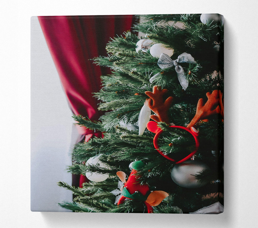  A Canvas Print of Silver Festive Ornament Canvas Art