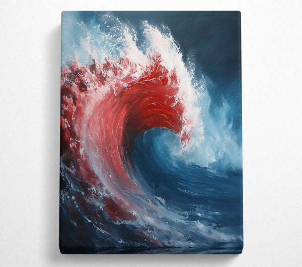  A Canvas Print of Crimson Ocean Wave Canvas Wall Art
