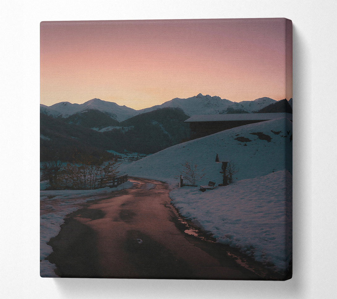  A Canvas Print of Pink Snow Path Canvas Wall Art