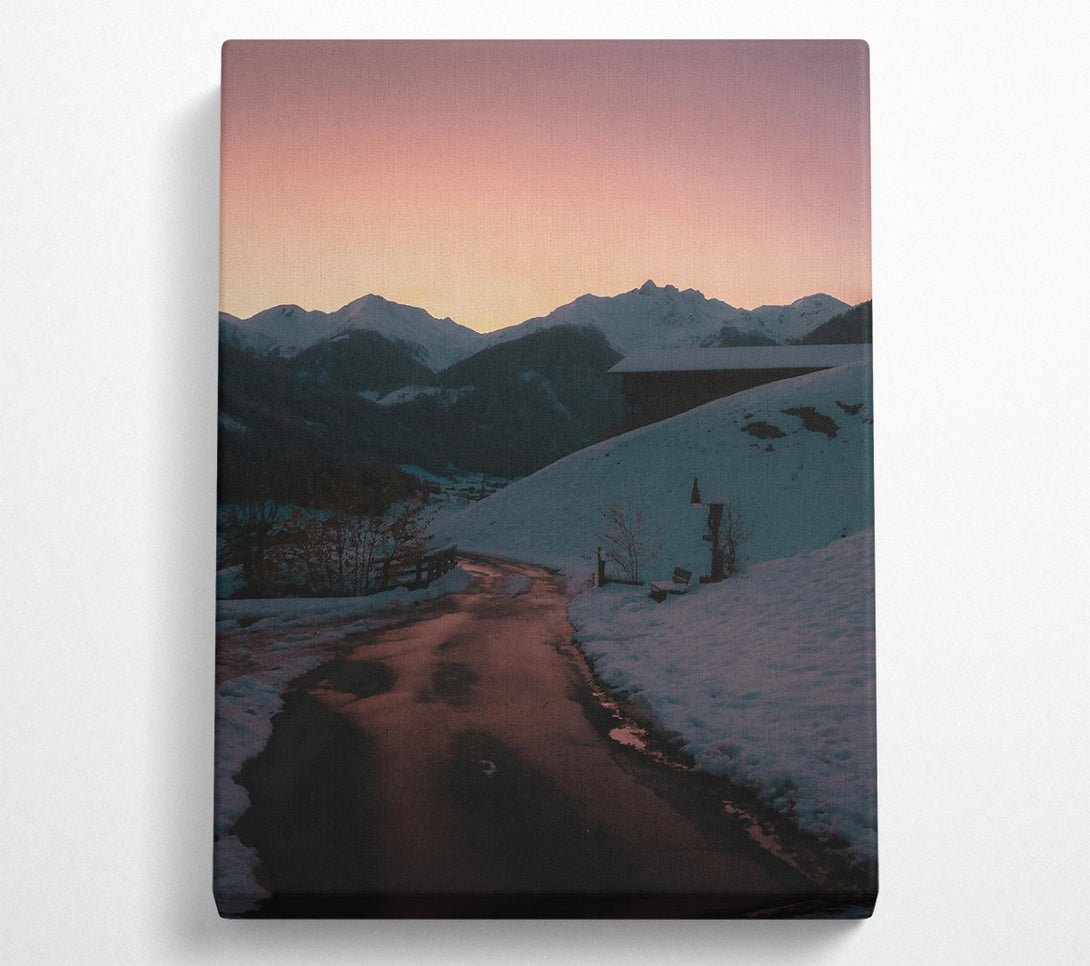  A Canvas Print of Pink Snow Path Canvas Wall Art