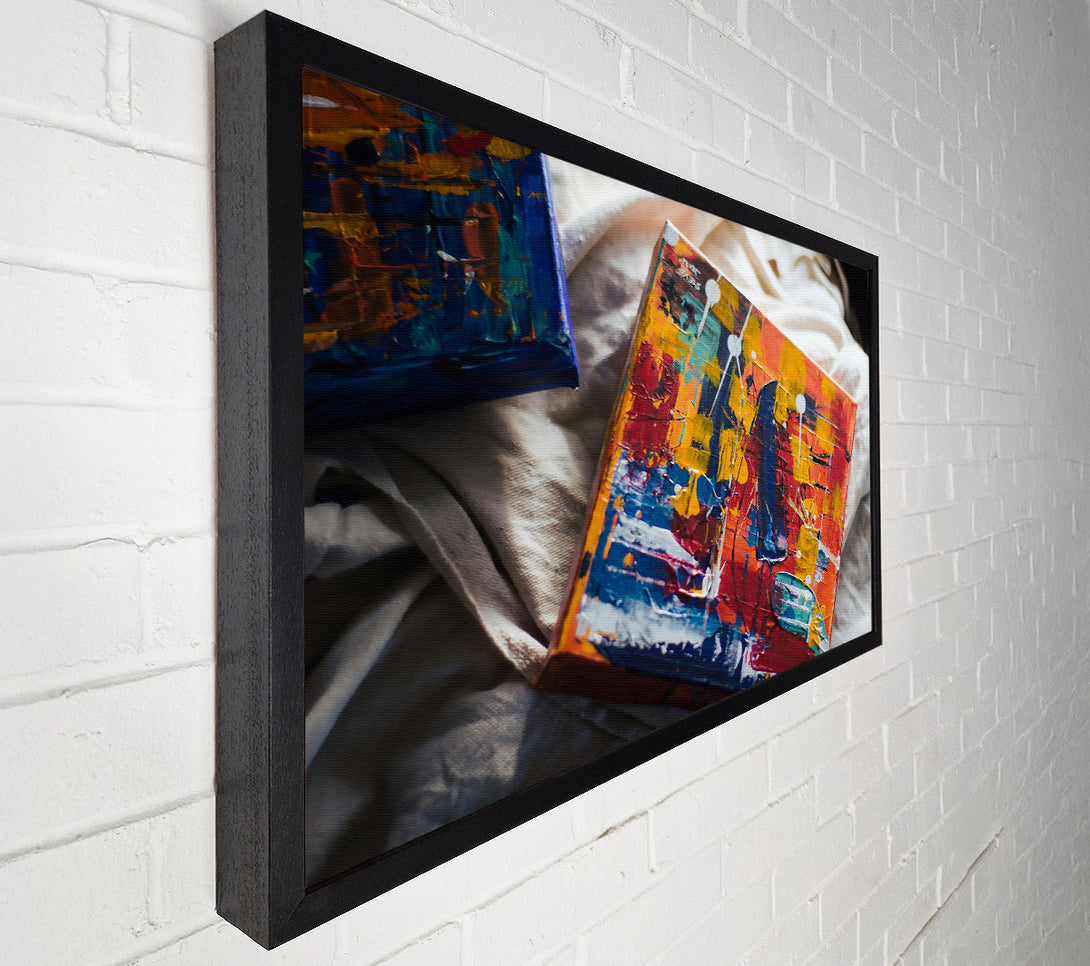  A Canvas Print of Orange & Blue Abstract Canvas Art