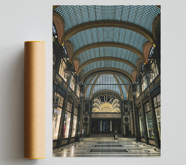 Green Glass Arched Ceiling Poster