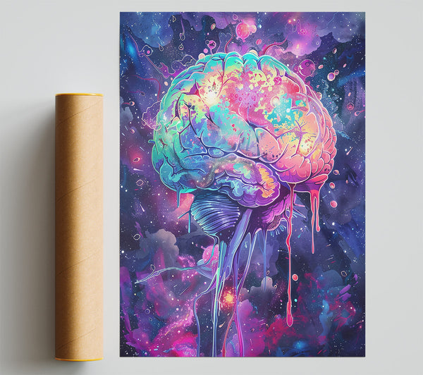 Cosmic Pink Brain Poster