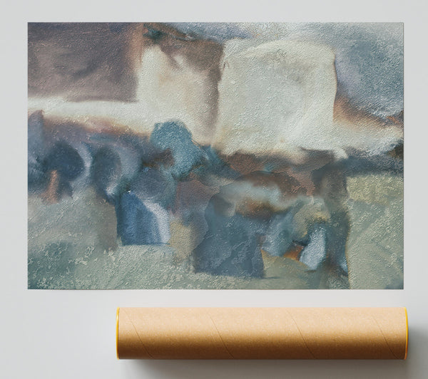 Silver And Blue Hues Giclee Print