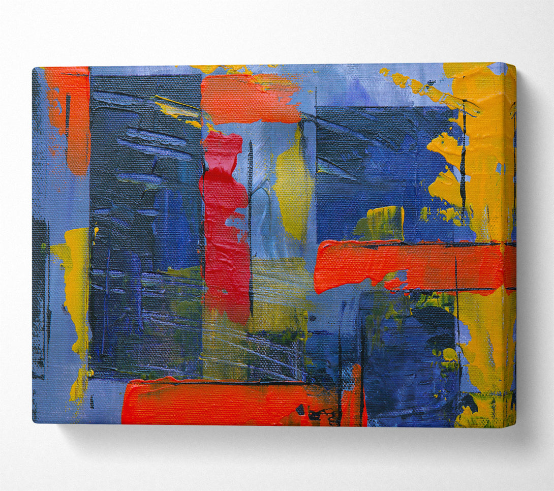  A Canvas Print of Blue Abstract Strokes Canvas Print