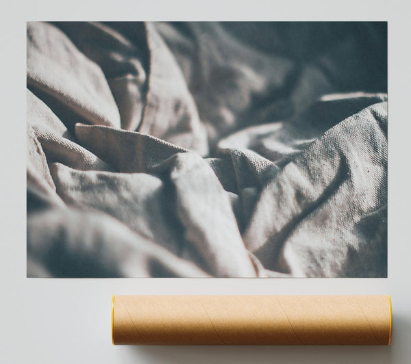 White Fabric Folds Print