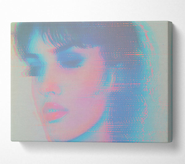  A Canvas Print of Pale Blue Glitch Canvas Print