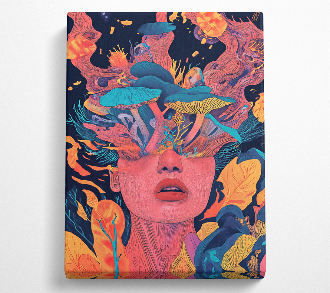  A Canvas Print of Pink Cosmic Bloom Canvas Wall Art