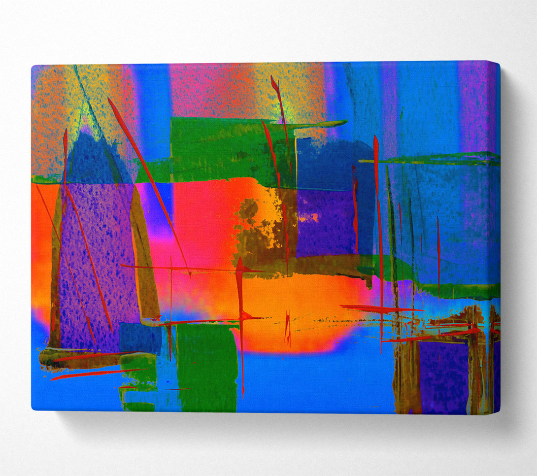  A Canvas Print of Azure Abstract Expressionism Canvas Art