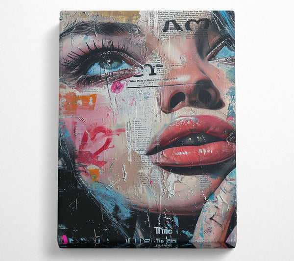  A Canvas Print of Crimson Collage Eyes Canvas Print