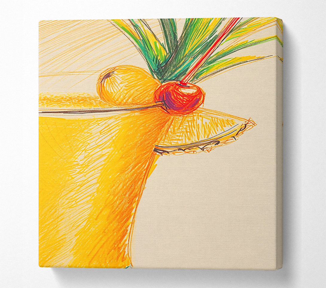  A Canvas Print of Golden Summer Drink Canvas Wall Art