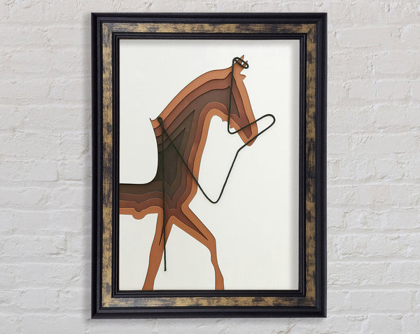 Brown Horse Lines Framed Print